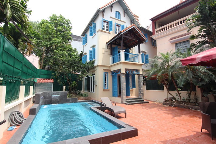 Basic furnished pool house for rent in To Ngoc Van